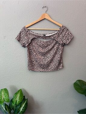 Pink Print Crop Top Size Medium